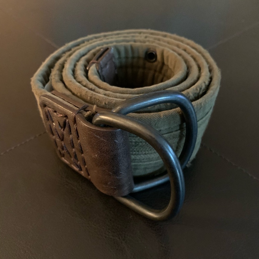 Casual Military-Style D Ring Belt